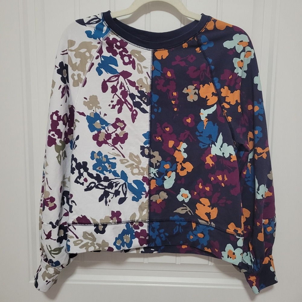 Maeve by Anthropologie Split‎ Print Sweatshirt Pullover Size XS - Picture 2 of 12